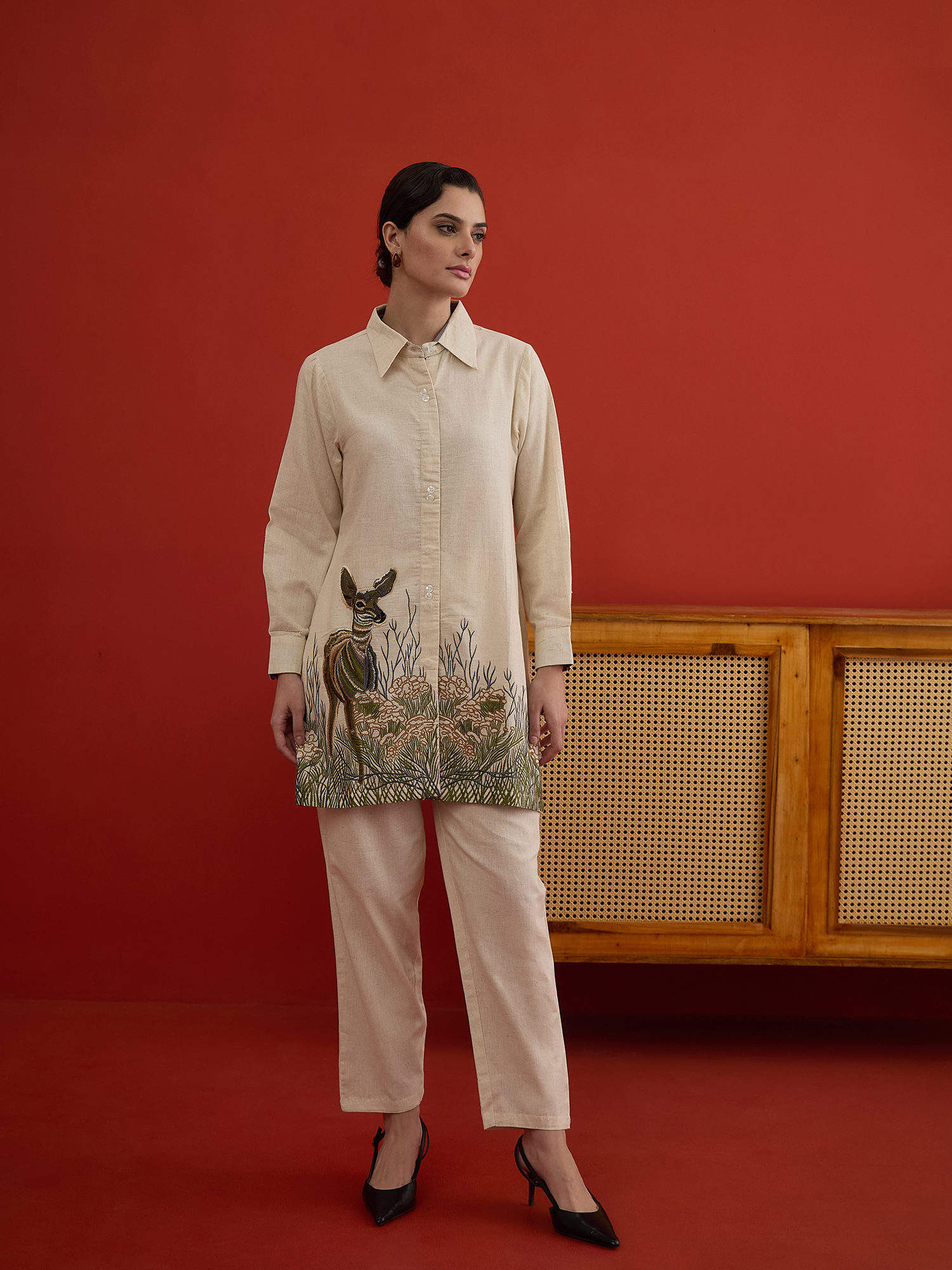 Woodland Grace Embroidered Linen Co-Ord Set thumbnail 7