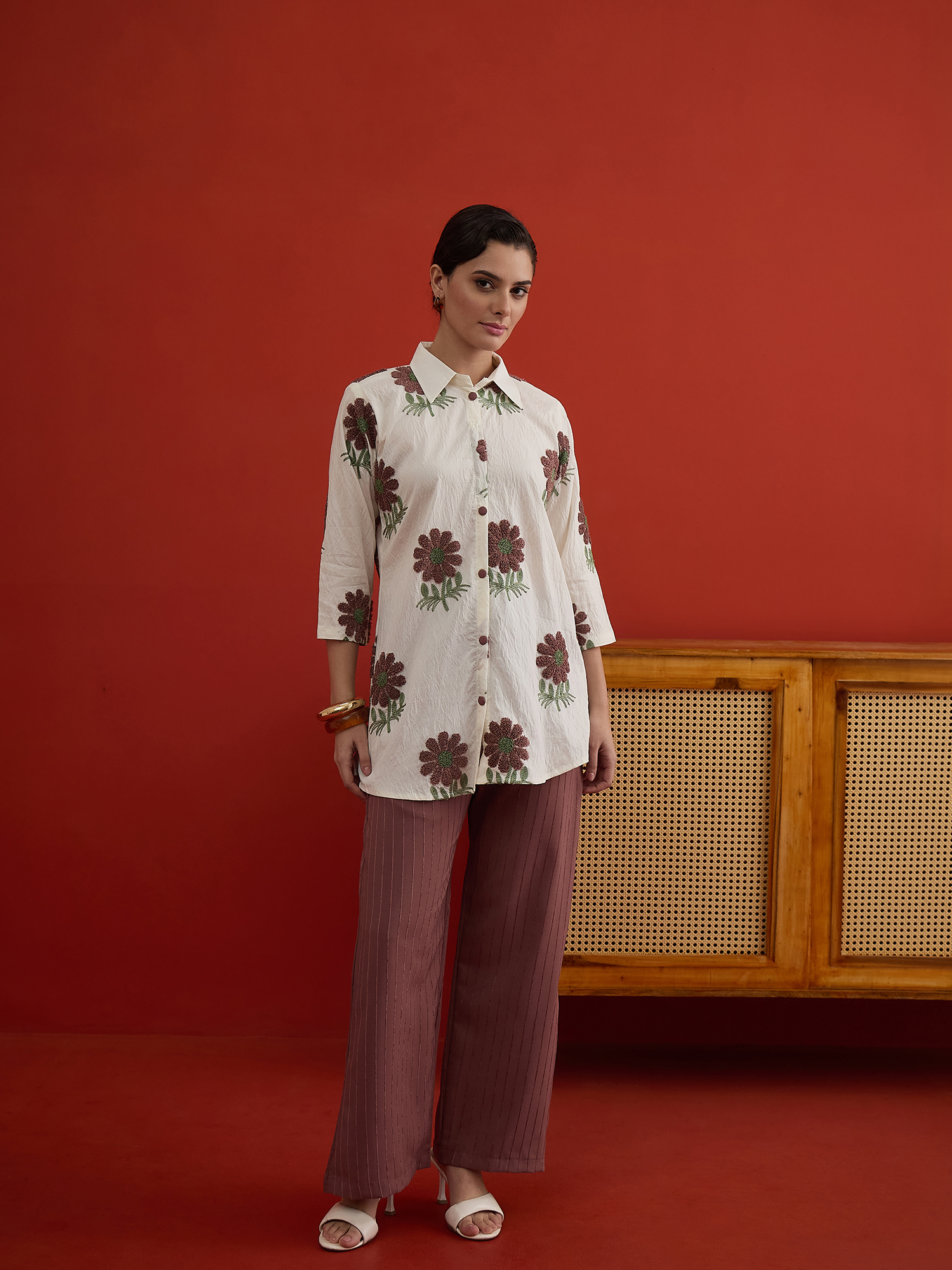 Autumn Bloom Embroidered Linen Co-Ord Set thumbnail 3