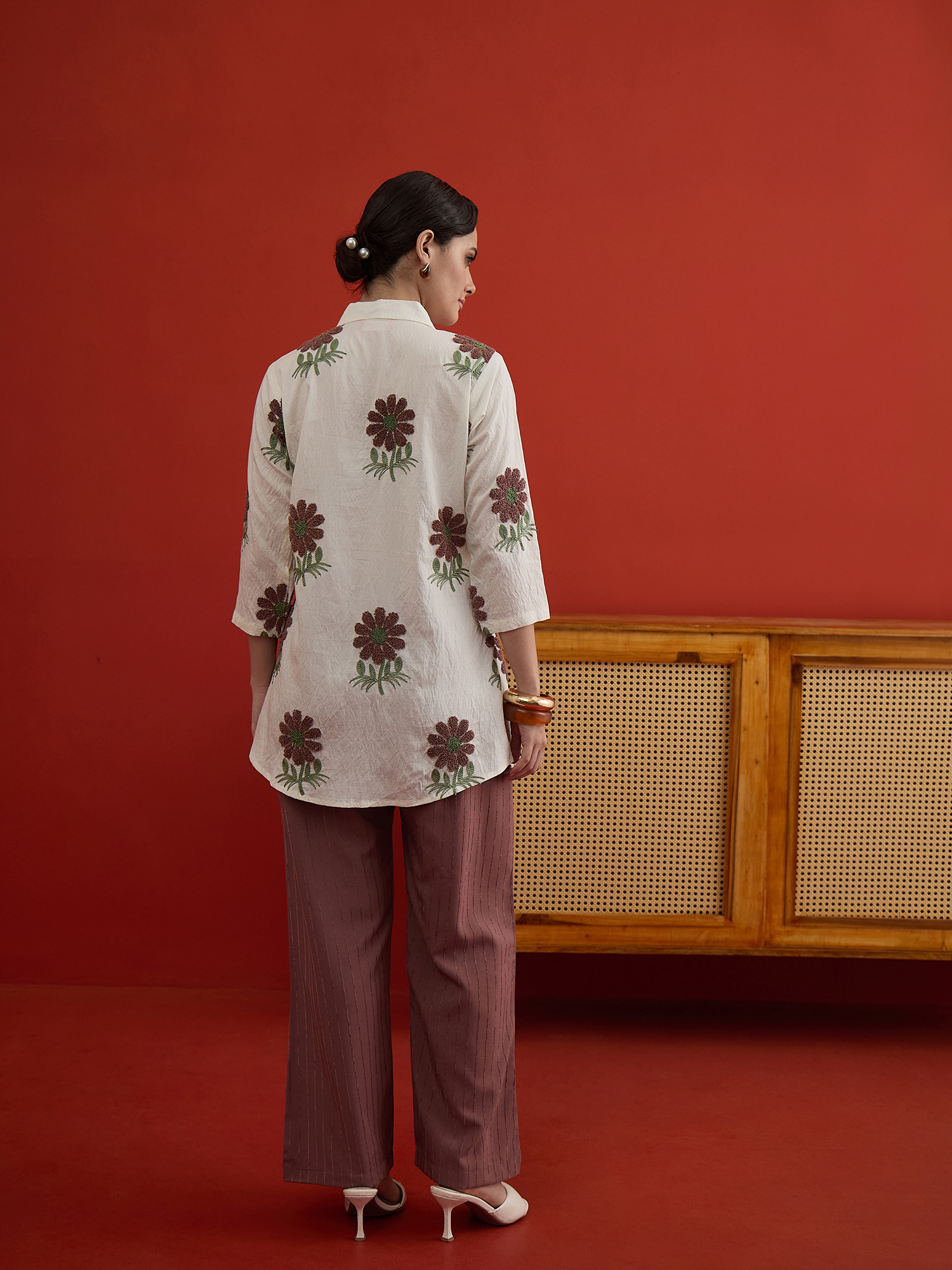 Autumn Bloom Embroidered Linen Co-Ord Set thumbnail 4